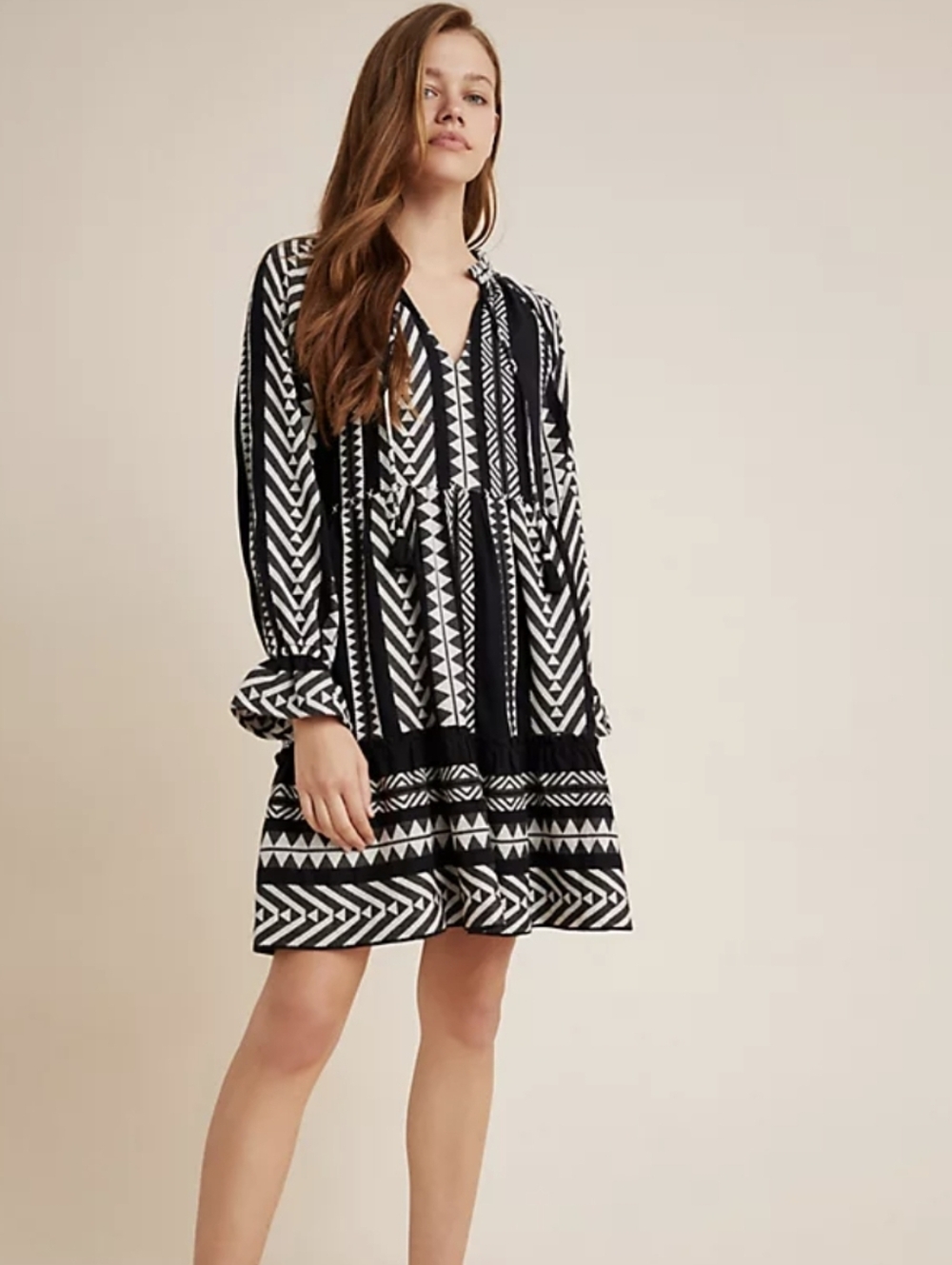 Anthropologie Maeve Black & White Patterned Women’s Dress